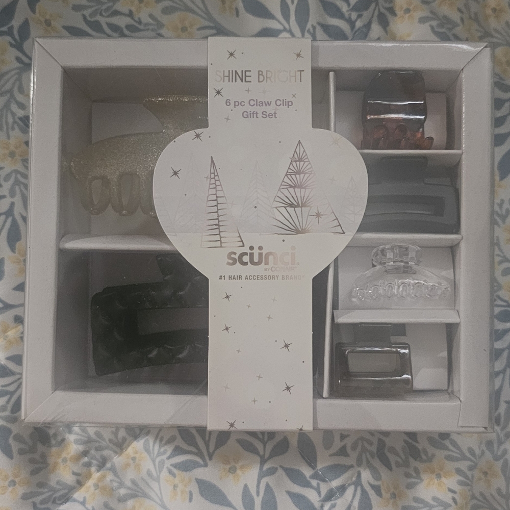NWT 6PC SCUNCI CLAW CLIP GIFT SET